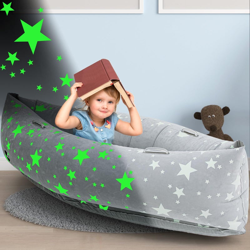 Maitys 60 Sensory Chair for Autism Kids Inflatable Sensory Peapod Toy for Kid with Autism Electric Air Pump Peapod for Autistic Children Calming Toys GiftGlow Star